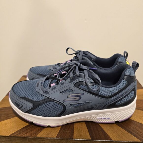 Size 10 W Skechers GO RUN Consistent Womens Athletic Shoes Blue Purple Air Cool - Picture 7 of 16